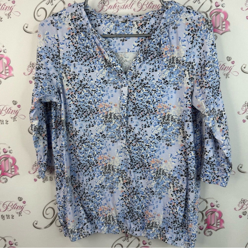 Soyaconcept shirt dotted floral pattern Elegant Patterned Blouse in Light Blue